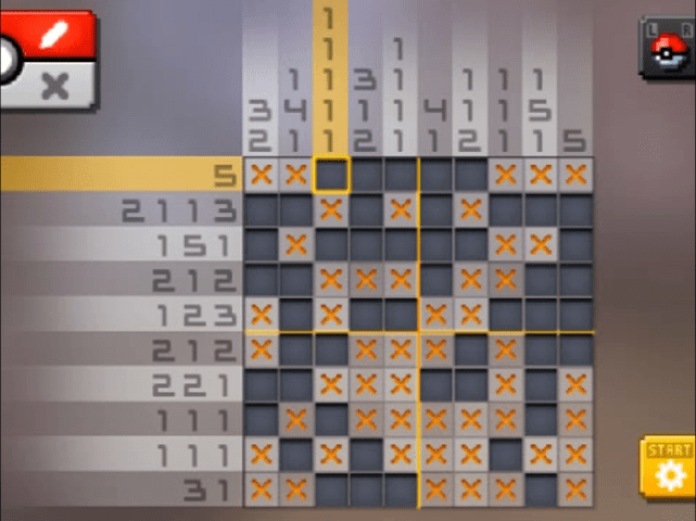 Alt World Area 28 Stage 12 8 12 Vulpix Pokemon Picross Solutions