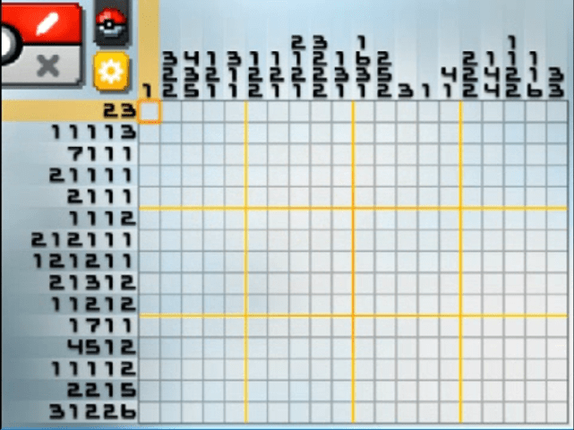 Standard World Area 30 Stage 5 S30 05 Mewtwo Pokemon Picross Solutions